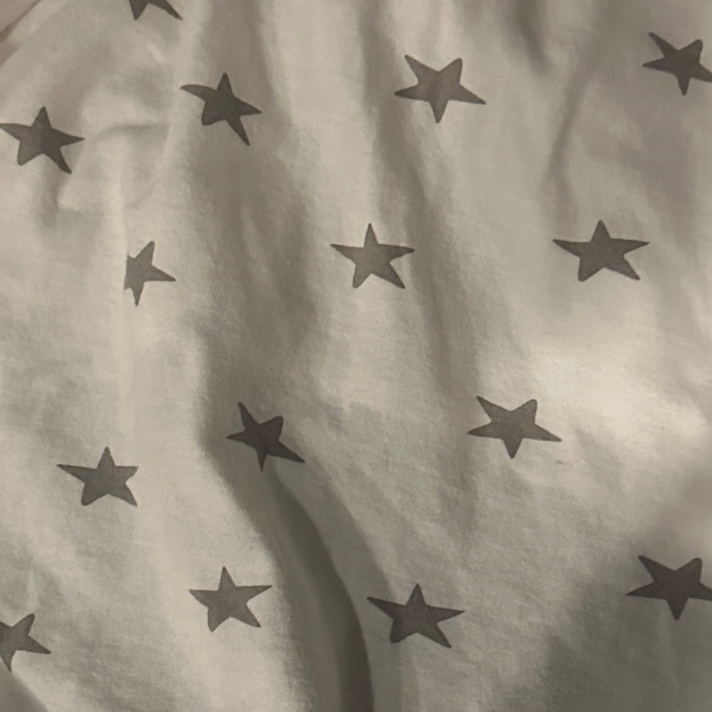 Crib mattress cover Cloud Island White Fabric with Gray Stars